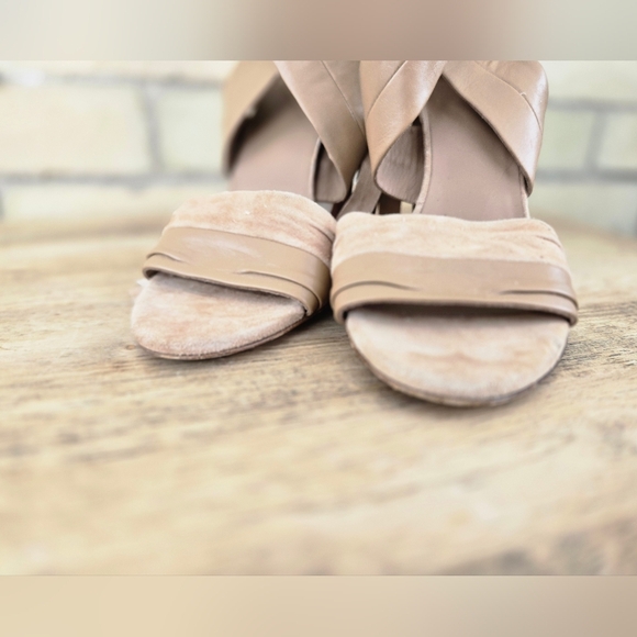 Vince Leather & Suede Wrap Around Heels - Picture 8 of 11